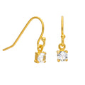Boucles d'oreilles pendantes April en argent sterling plaqué or et zircones cubiques transparents