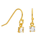 Boucles d'oreilles pendantes April en argent sterling plaqué or et zircones cubiques transparents