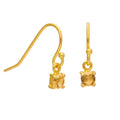 Boucles d'oreilles pendantes November en argent sterling plaqué or et citrine CZ