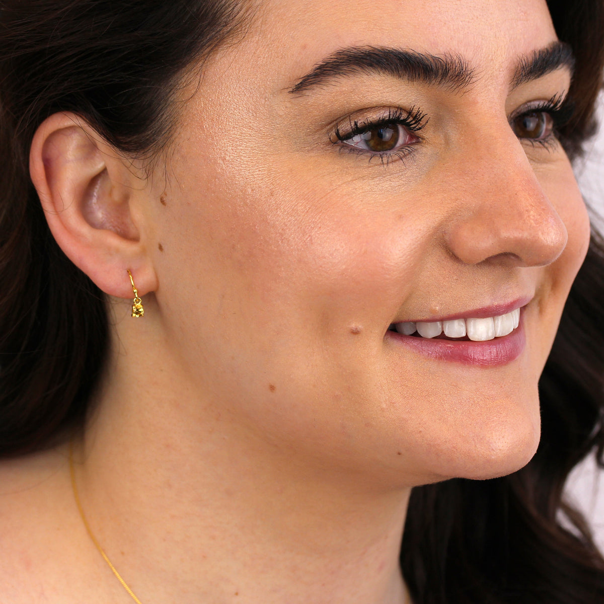 Boucles d'oreilles pendantes November en argent sterling plaqué or et citrine CZ