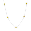 Collier en argent sterling avec plusieurs citrines et zircones cubiques, pierre de naissance de novembre