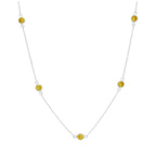 Collier en argent sterling avec plusieurs citrines et zircones cubiques, pierre de naissance de novembre