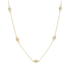 Collier en argent sterling plaqué or avec plusieurs zircones cubiques transparents et pierre de naissance d'avril