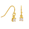 Boucles d'oreilles pendantes October en argent sterling plaqué or et opale CZ