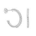 Boucles d'oreilles créoles torsadées en argent sterling avec zircones cubiques de 18 mm