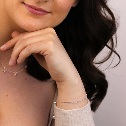 Bracelet réglable June en argent sterling et alexandrite CZ