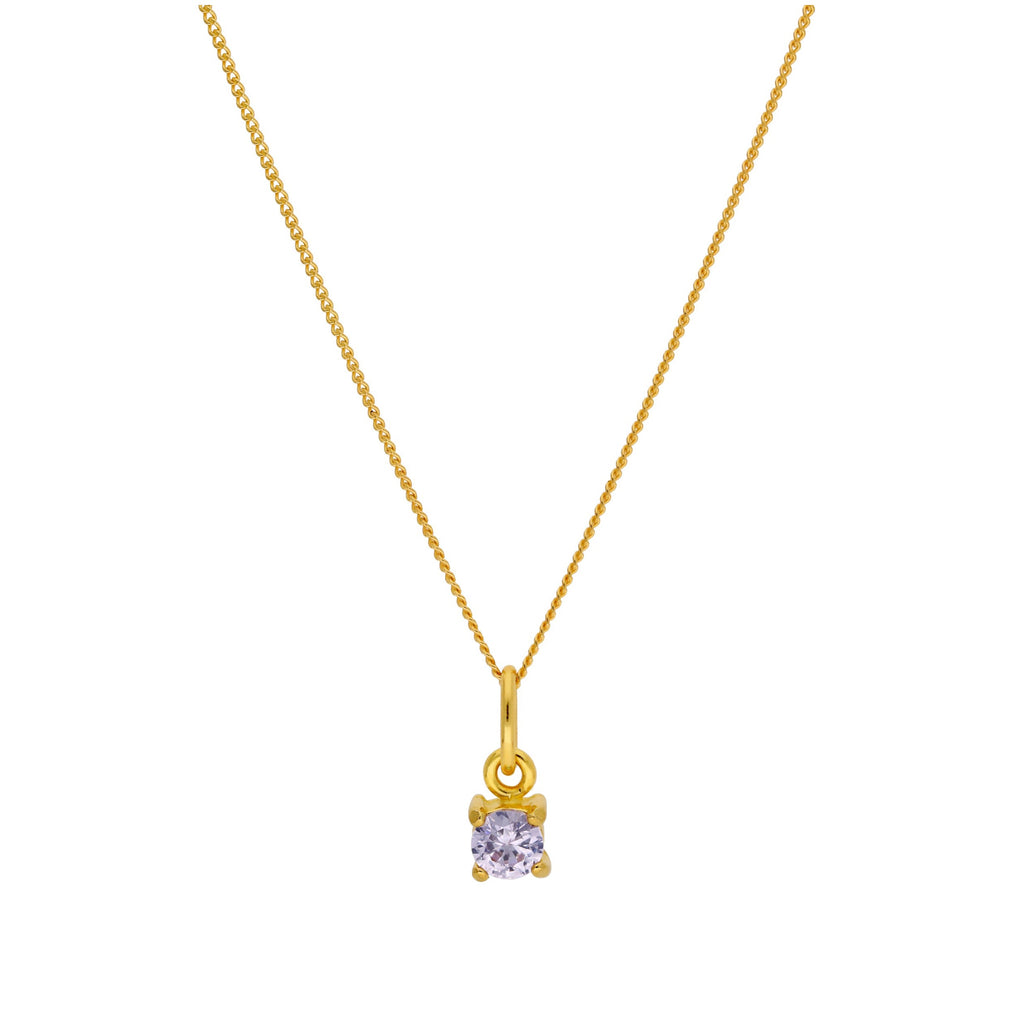 Collier June en argent sterling plaqué or avec alexandrite et zircone cubique 40,6 cm et 5 cm