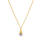 Collier June en argent sterling plaqué or avec alexandrite et zircone cubique 40,6 cm et 5 cm