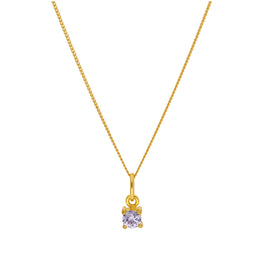 Collier June en argent sterling plaqué or avec alexandrite et zircone cubique 40,6 cm et 5 cm