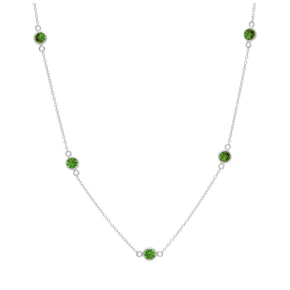 Collier en argent sterling avec émeraude et zircone cubique, pierre de naissance du mois de mai