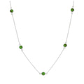 Collier en argent sterling avec émeraude et zircone cubique, pierre de naissance du mois de mai