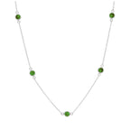 Collier en argent sterling avec émeraude et zircone cubique, pierre de naissance du mois de mai