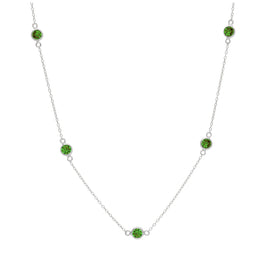 Collier en argent sterling avec émeraude et zircone cubique, pierre de naissance du mois de mai