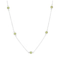 Collier en argent sterling avec plusieurs péridots et zircones cubiques, pierre de naissance d'août