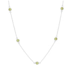 Collier en argent sterling avec plusieurs péridots et zircones cubiques, pierre de naissance d'août