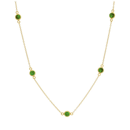 Collier en argent sterling plaqué or avec émeraude et zircone cubique, pierre de naissance du mois de mai