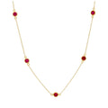 Collier en argent sterling plaqué or avec rubis et zircone cubique, pierre de naissance de juillet