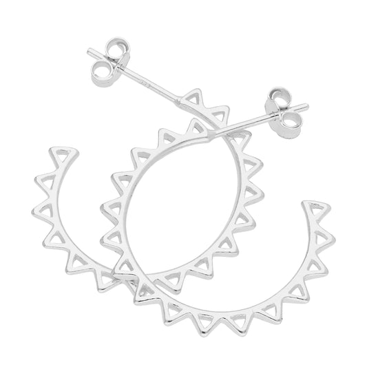 Boucles d'oreilles créoles ouvertes en argent sterling de 23 mm avec pointes