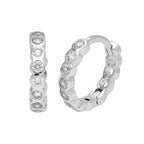 Boucles d'oreilles créoles en argent sterling avec rubis CZ de 13 mm