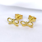Boucles d'oreilles à tige en argent sterling plaqué or avec nœud