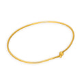 Bracelet jonc ovale en argent sterling plaqué or pour adulte