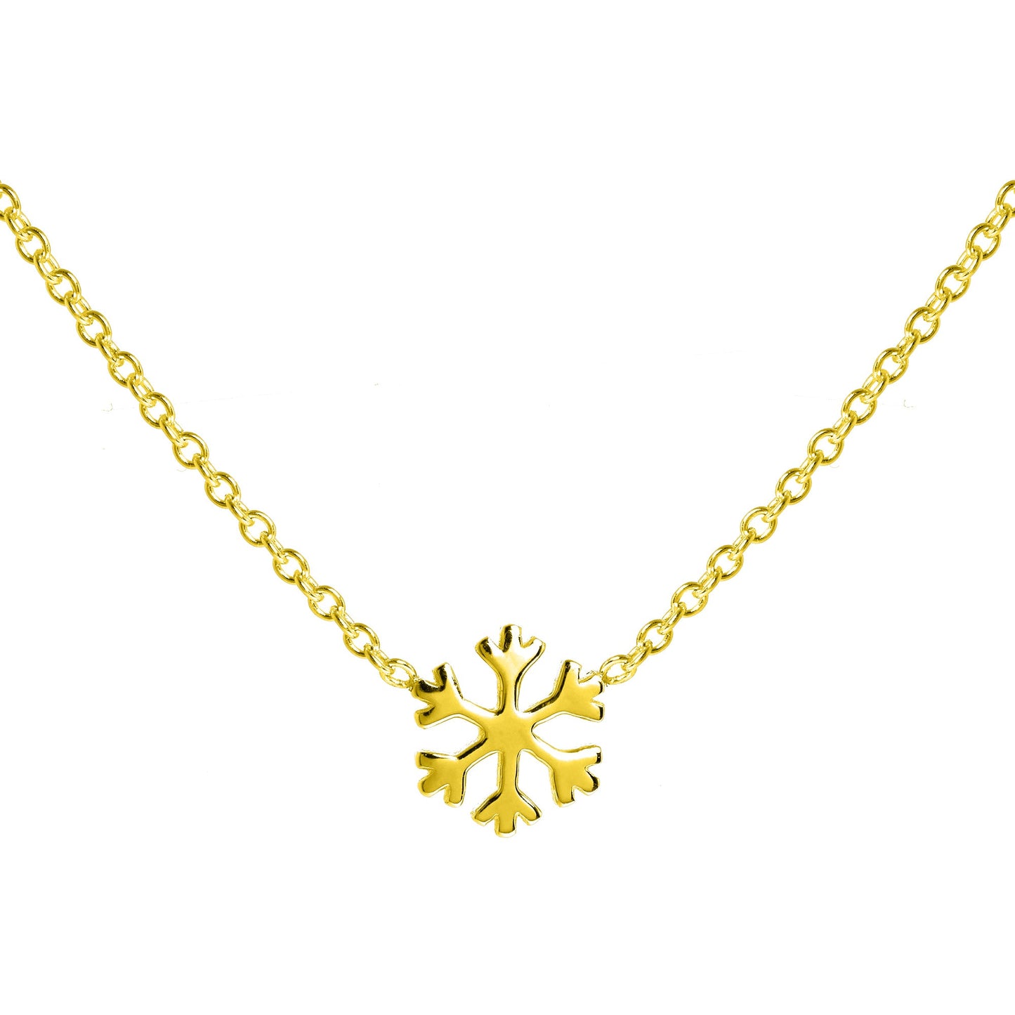 Collier flocon de neige en argent sterling plaqué or - 45 cm