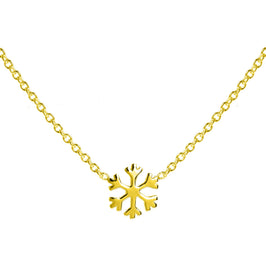Collier flocon de neige en argent sterling plaqué or - 45 cm