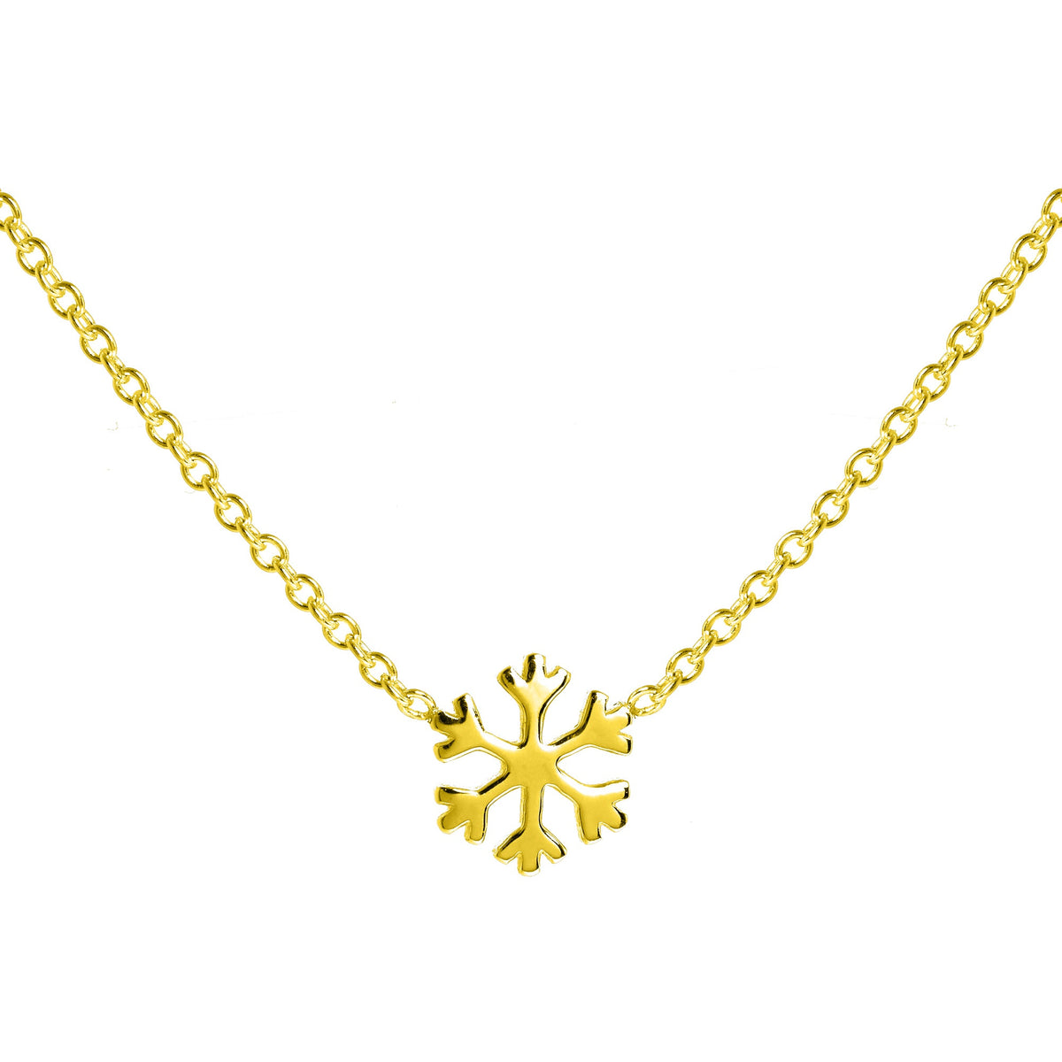Collier flocon de neige en argent sterling plaqué or - 45 cm