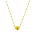 Collier en argent sterling plaqué or avec disque rond de 40 cm