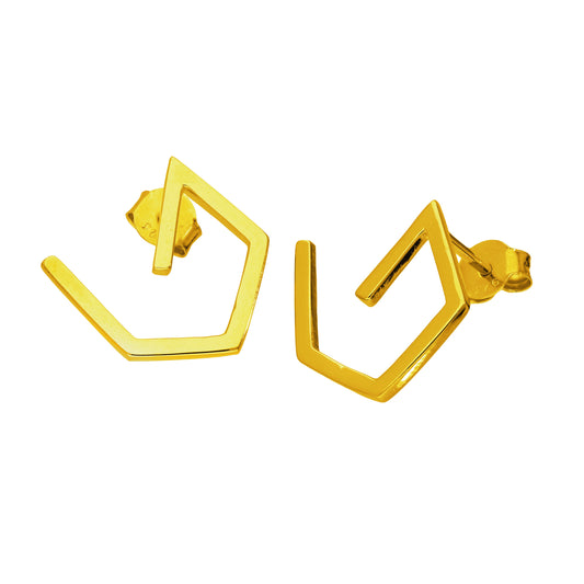 Boucles d'oreilles à tige en argent sterling plaqué or