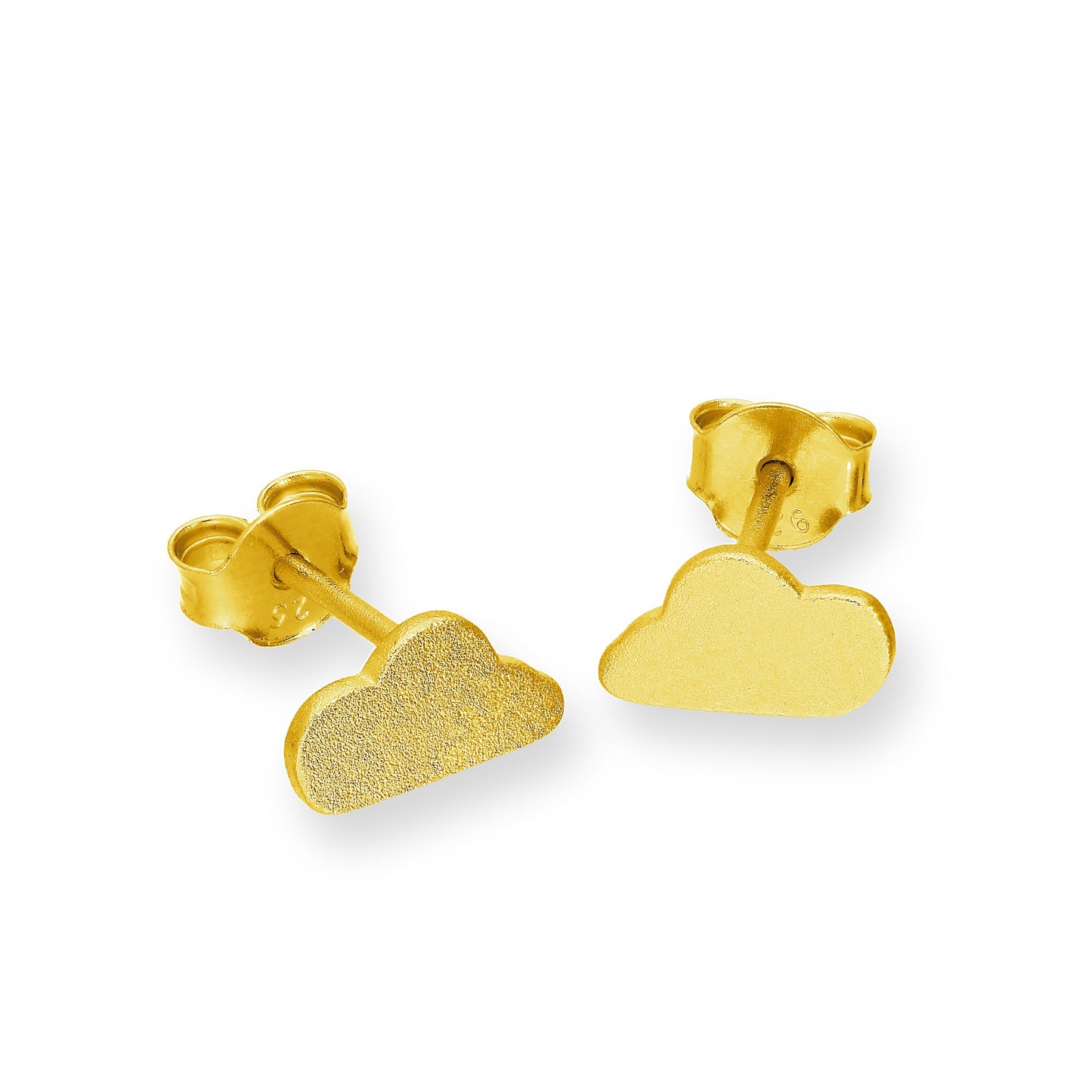 Boucles d'oreilles à tige en argent sterling plaqué or avec nuage givré