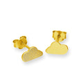 Boucles d'oreilles à tige en argent sterling plaqué or avec nuage givré