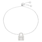 Bracelet sur mesure en argent sterling avec cadenas et initiales