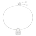 Bracelet ajustable sur mesure en argent sterling avec cadenas et initiales