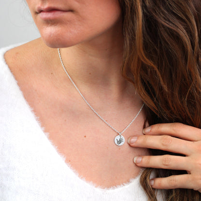 Collier rond en argent sterling avec empreinte de main sur mesure de 40 à 61 cm