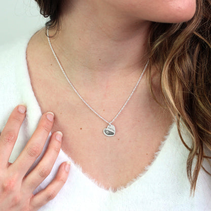 Collier personnalisé en argent sterling avec empreinte de pied et cœur, 40 à 61 cm