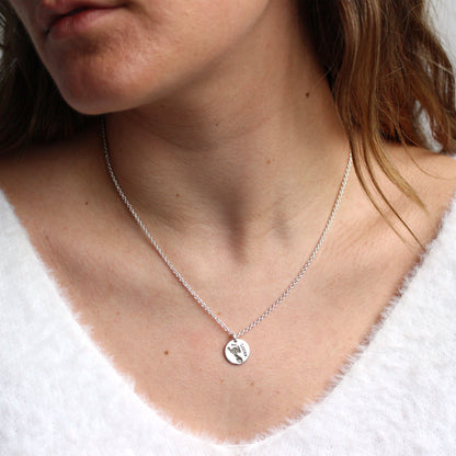 Collier rond en argent sterling avec empreinte de pied, 40 à 61 cm