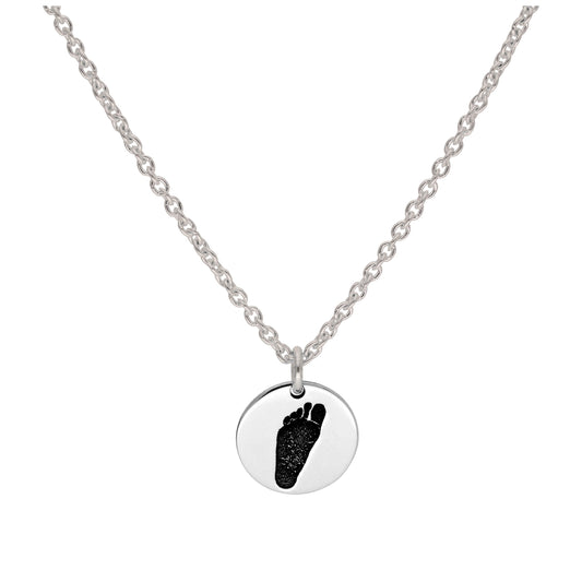 Collier rond en argent sterling avec empreinte de pas sur mesure, 40 à 61 cm