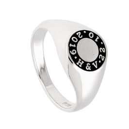 Chevalière en argent sterling sur mesure avec message circulaire 49 - 70