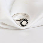 Chevalière en argent sterling sur mesure avec message circulaire 49 - 70
