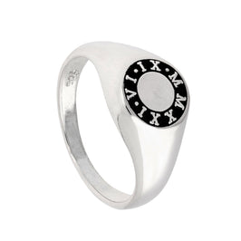 Chevalière en argent sterling sur mesure avec chiffres romains 49 - 70