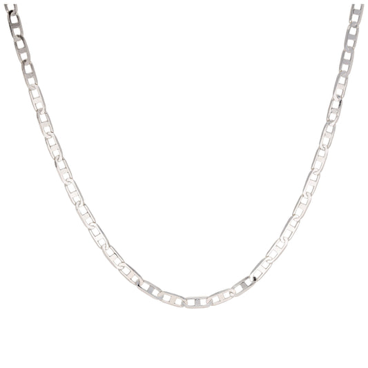 Collier à maillons plats en argent sterling - 18 pouces