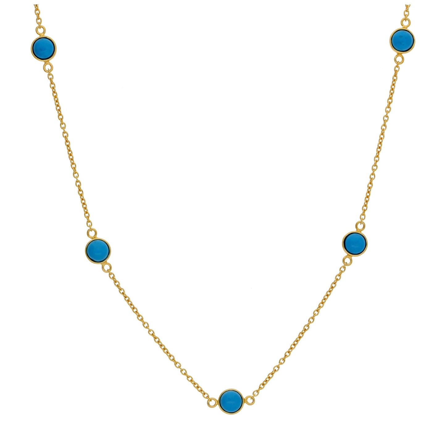 Collier en argent sterling plaqué or avec pierres de naissance multicolores turquoises