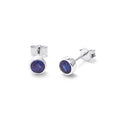 Boucles d'oreilles à tige en argent sterling avec saphir et zircone cubique de 4 mm