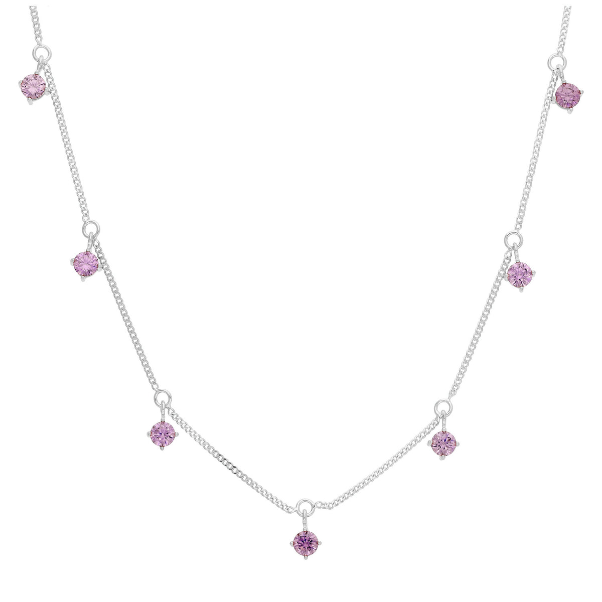 Collier June en argent sterling avec plusieurs Alexandrites et CZ (40,6 cm et 5 cm)