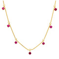 Collier July en argent sterling plaqué or avec rubis et zircones cubiques (40,6 cm et 5 cm)