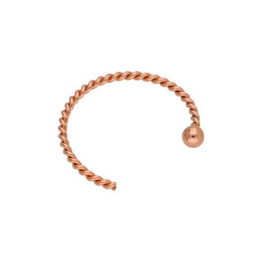 Anneau de nez ouvert torsadé en or rose 9 carats, calibre 22, 8 mm