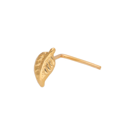 Clou de nez en forme de L en feuille d'or 9 carats, calibre 22