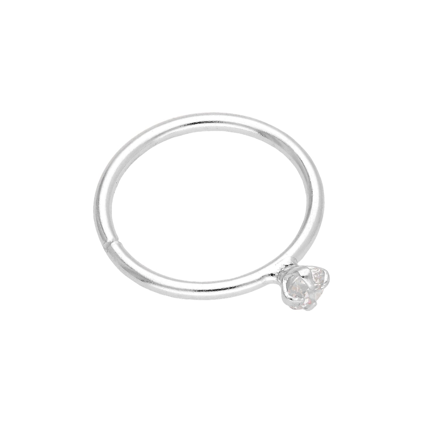 Anneau de nez en argent sterling avec 4 griffes en oxyde de zirconium, calibre 20, 10 mm