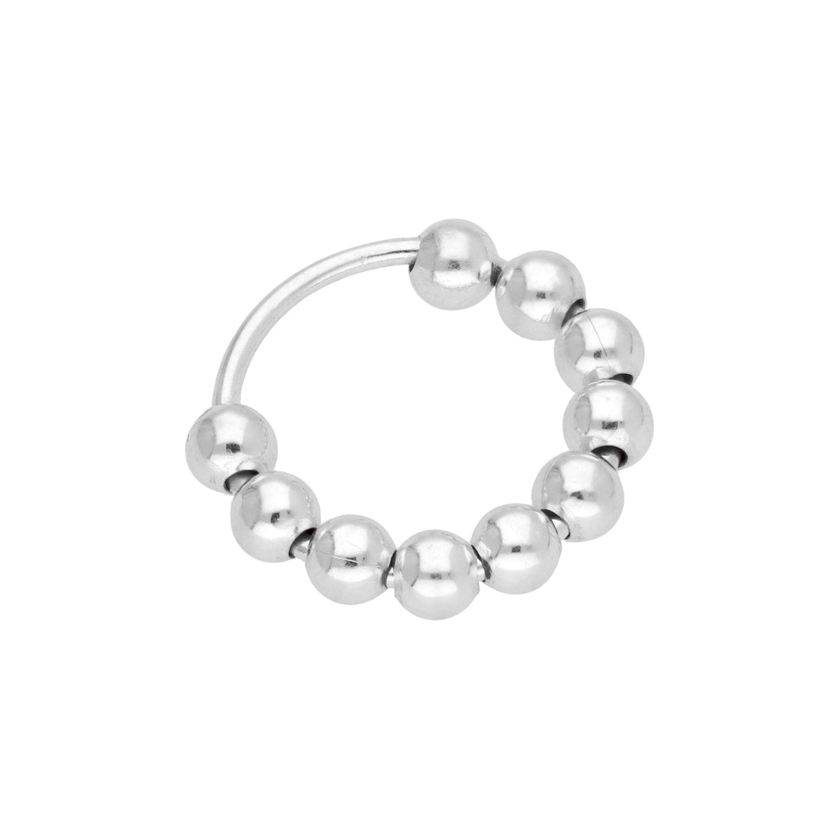 Anneau de nez en argent sterling avec plusieurs billes de 10 mm, calibre 22
